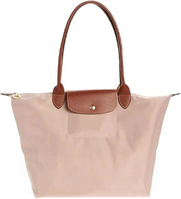 Women's Nylon Tote Bag, Large Capacity Waterproof Shoulder Bags, Spacious Handbag with Metal Zipper & Compartments by Unknown