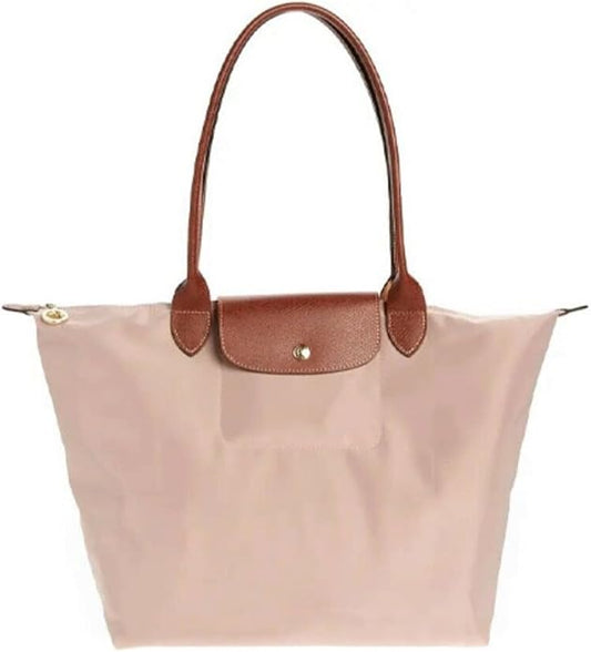 Women's Nylon Tote Bag, Large Capacity Waterproof Shoulder Bags, Spacious Handbag with Metal Zipper & Compartments by Unknown