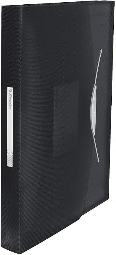 Esselte A4 Expanding Project File, Integrated Index with 6 Expanding Compartments, Elastic Closure, Flexible Plastic, Black, VIVIDA Range, 624017 - Image 2