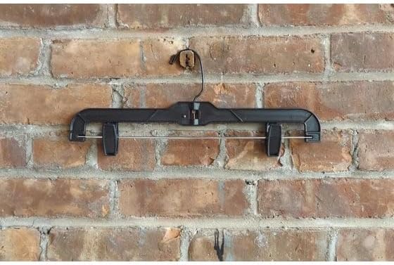 NAHANCO 14” Heavy Weight Black Plastic Bottom Hanger, 100 Pack | Heavy Weight Plastic Skirt/Pant Hangers with Black Hook and Black Plastic Clips - Image 5