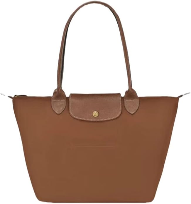 Women's Nylon Tote Bag, Large Capacity Waterproof Shoulder Bags, Spacious Handbag with Metal Zipper & Compartments by Unknown