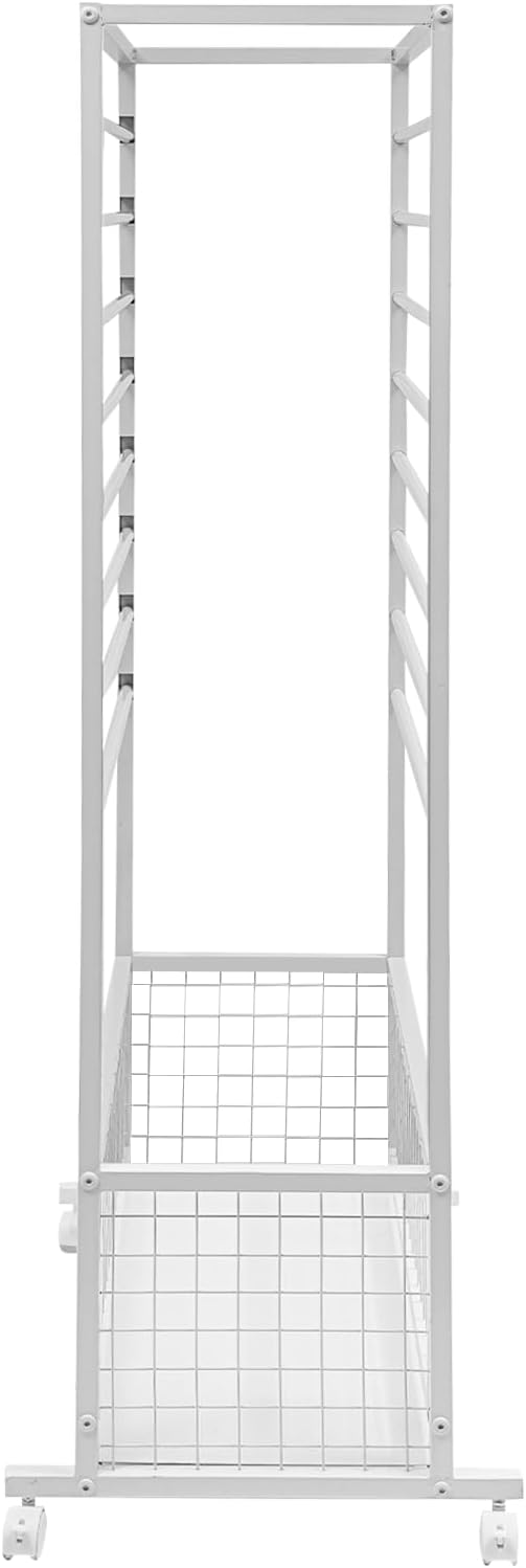 Floor Standing Ribbon Storage Organizer, 16-Layer Iron Rolling Ribbon Holder Organizer Rack with Bottom Basket, Wrapping Paper Holder, Slim Ribbon Storage Rack for Flower Shop,Craft Room H: 60inch - Image 5