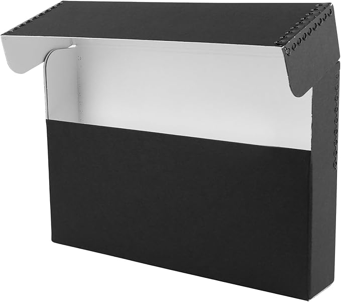 Lineco Archival Document Storage Box, Black, 15.5" x 10.5" x 2.5" | Legal-Sized, Metal Edge, Acid-Free Boxboard Case, Organize Files, Prints, Photos, Pack of 2 - Image 2