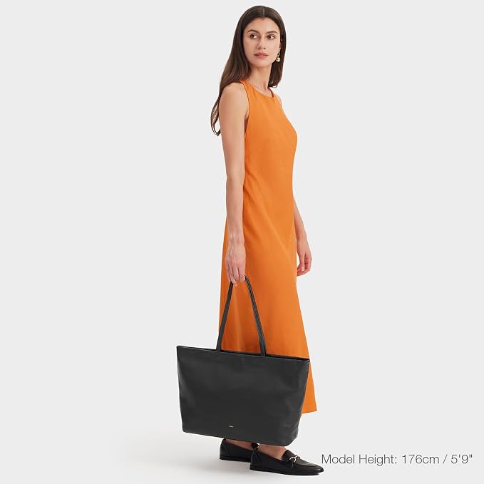 Kattee Genuine Leather Tote Bags for Women 2026, Soft Shoulder Purses and Handbags Zipper Totes Extra Large Travel Work - Image 3