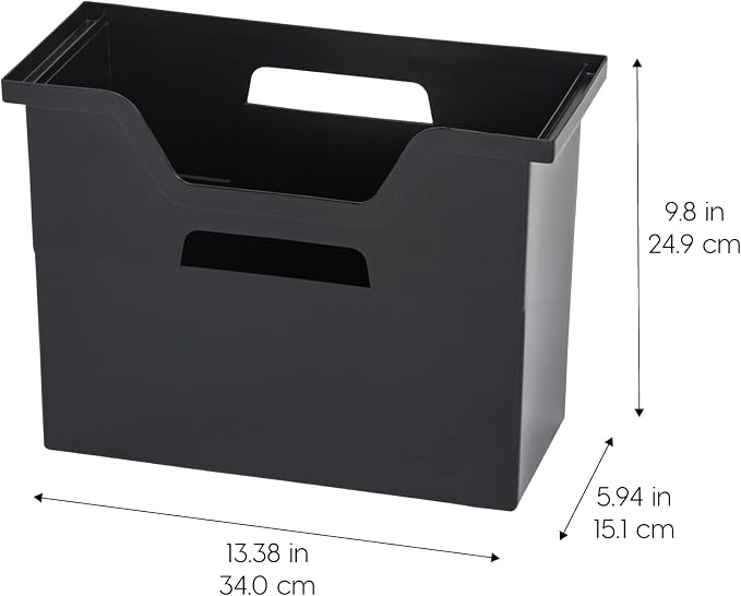 IRIS USA 6-Pack Medium Desktop File Box with Open Lid, Black | Organize classroom papers, lesson plans and supplies with portable storage for teachers, schools and educators - Image 2