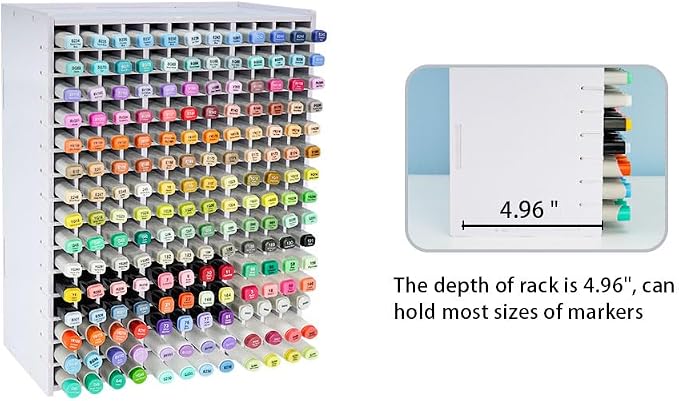 Marker Organizer for 180 Markers, Desktop Storage Rack | Desktop Organizer for Markers, Keeps Art Supplies Neat and Easy to Access, Fits Markers, Colored Pencils and Art Supplies - Image 2
