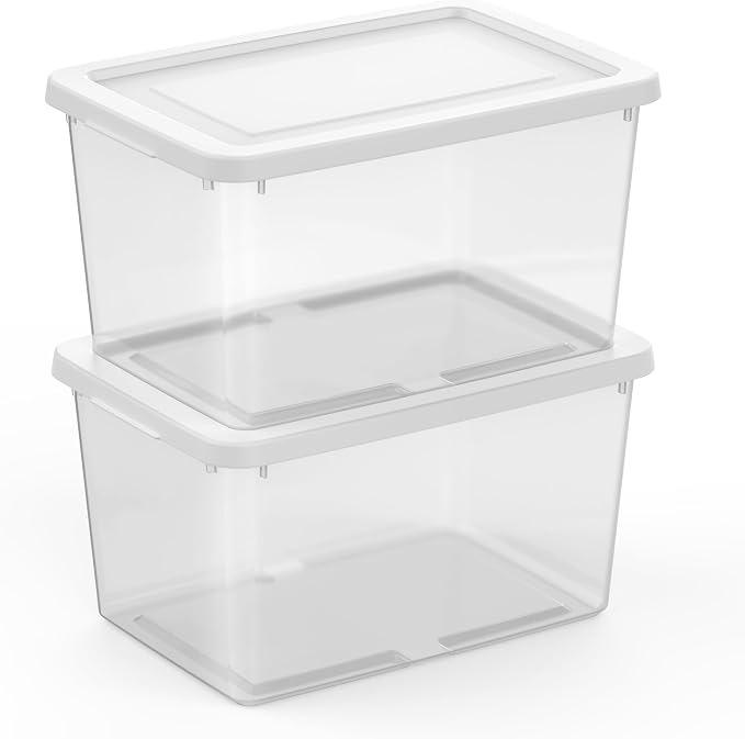 Sterilite Storage Box, Stackable Clear Plastic Bins, 20 Quart, 12-Pack | Heavy-Duty Organizing Containers with Snap-On Lids for Closet, Bathroom, and Office - Image 7