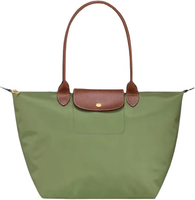 Women's Nylon Tote Bag, Large Capacity Waterproof Shoulder Bags, Spacious Handbag with Metal Zipper & Compartments by Unknown