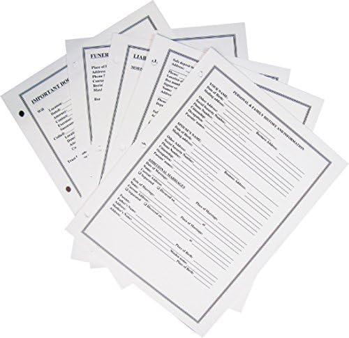 Blue 1" Estate Planning Portfolio, Binder, 18 Position tabs and fillable Personal Data Sheets - Image 3