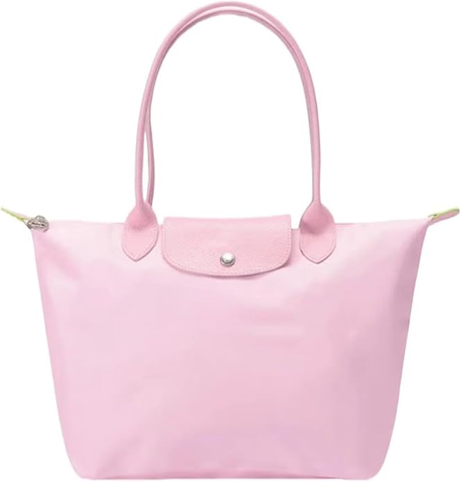 Women's Nylon Tote Bag, Large Capacity Waterproof Shoulder Bags, Spacious Handbag with Metal Zipper & Compartments by Unknown