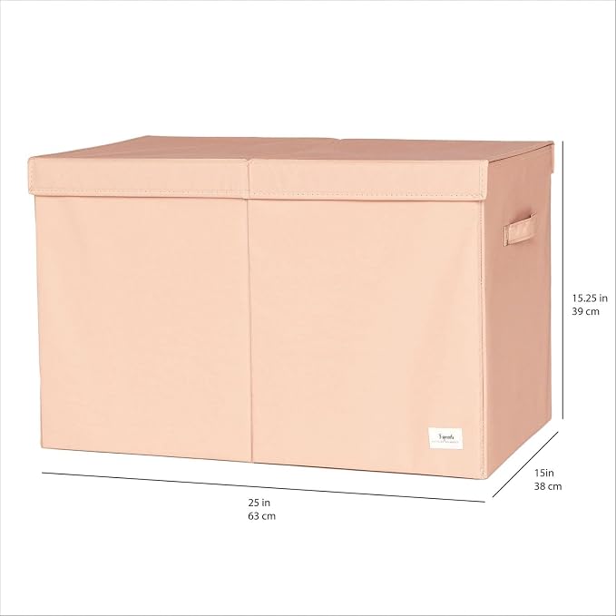 3 Sprouts Recycled Fabric Toy Chest, Extra Large, With Lid, Solid Clay | Recycled fabric, Extra large storage box, Lid included, Collapsible, Sturdy toy bins, Kids bedroom or playroom, Lightweight - Image 4