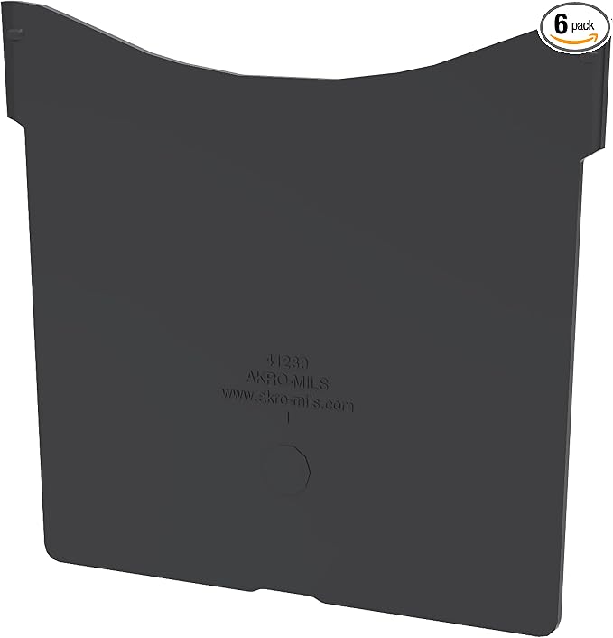 Akro-Mils 41230 Plastic Width Dividers for AkroBins Stackable Storage Bins Model 30230, Custom Storage Inserts for Tools, Crafts & Supplies, 6-Pack, Black by Akro-Mils