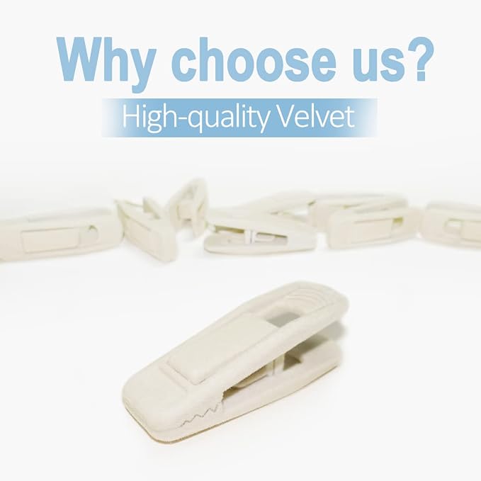 TOFIIGREM Velvet Hanger Clips - 40 PCS Beige Non-Slip Velvet Clips for Pants, Suits & Skirts - Image 4