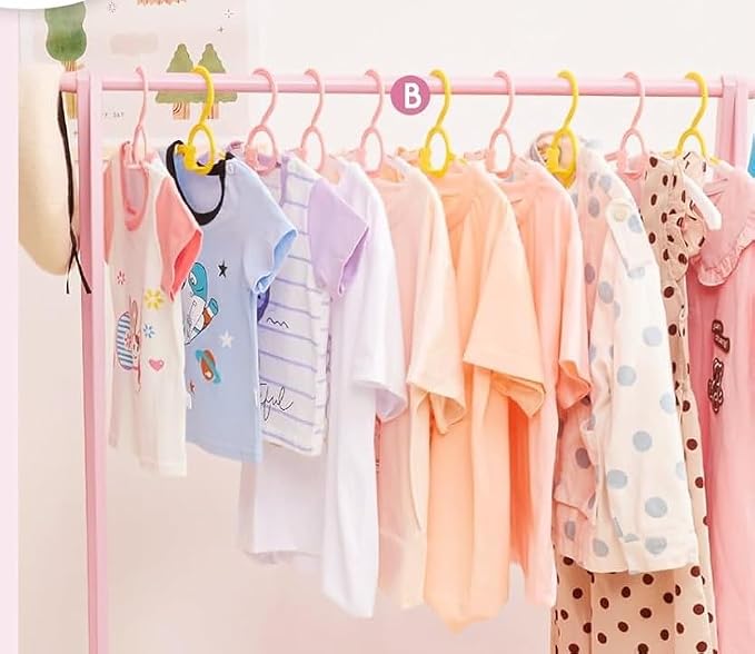 Baby Clothes Hangers 20 Pack Plastic Kids Hangers Space Saving for Closet | ellow Hanger for Toddler Girl and Boy - Lightweight Anti-Slip Cascading Padded Slim Extendable Adjustable Pants Bear Hangar - Image 8
