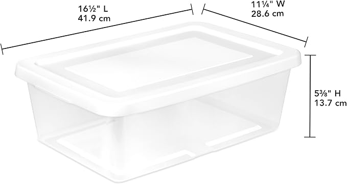 Sterilite Storage Box Stackable Tote, White, 12 Quart, 60 Pack | Clear Plastic Container with Secure Snapping Lids for Home and Office Organization - Image 3