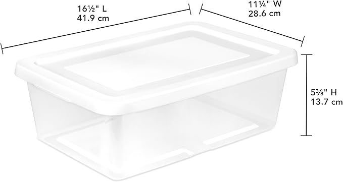 Sterilite Storage Box Stackable Tote, White, 12 Quart, 12 Pack | Clear Plastic Container with Secure Snapping Lids for Home and Office Organization - Image 3