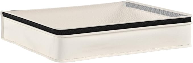 Household Essentials Canvas Sweater Storage Bags, 2-Pack, Breathable Cotton, Under-Bed Zippered Storage with Clear Top Window, Stackable, Cedar Insert Compatible (Not Included), Natural - Image 6