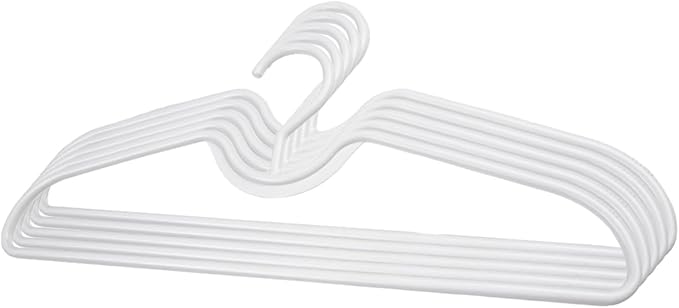 Plastic Clothes Hangers Space Saving Short Neck Hanger, Anti-Slip for Heavy-Duty Slim Closet Thin Hangers, Coat Hanger for College Dorms, Homes & More, Enhances Closet Space(5Pack) by Unknown