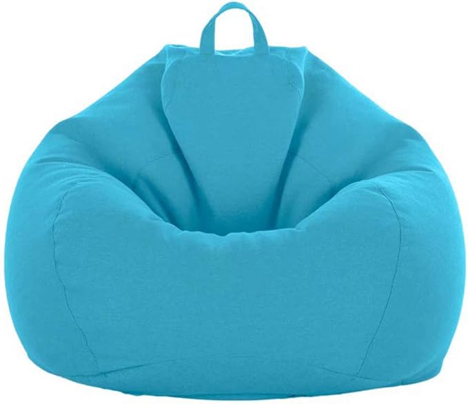 Stuffed Animal Storage Bean Bag Cover (No Filler) Extra Soft Beanbag Seat Chair Covers-Cotton Linen Memory Foam Beanbag Replacement Cover for Adults Children without Filling by ChenLee