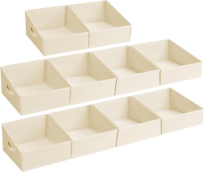 DIMJ Closet Storage Bins - Fabric Storage Baskets for Shelves, Collapsible Closet Organizers and Storage with Handles, Trapezoid Shelf Organization Storage Cubes for Purse, Toys, Books, Towel, Socks by DiMJ