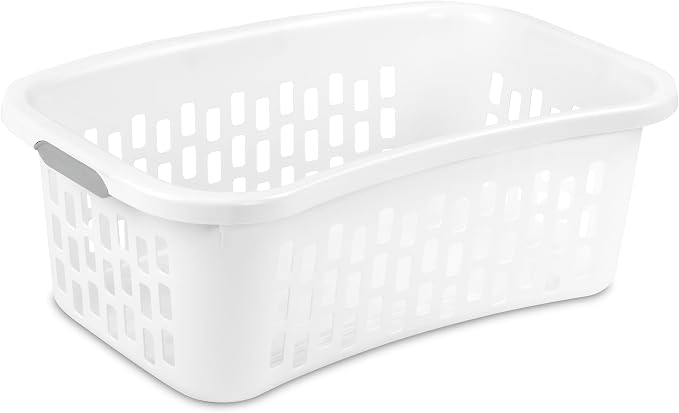 Sterilite HipHold Laundry Basket, Plastic Rectangle Clothes Hamper, 6 Pack | 1.5 Bushel Capacity, White, Bin with Comfort Grip Handles & Reinforced Rim - Image 8