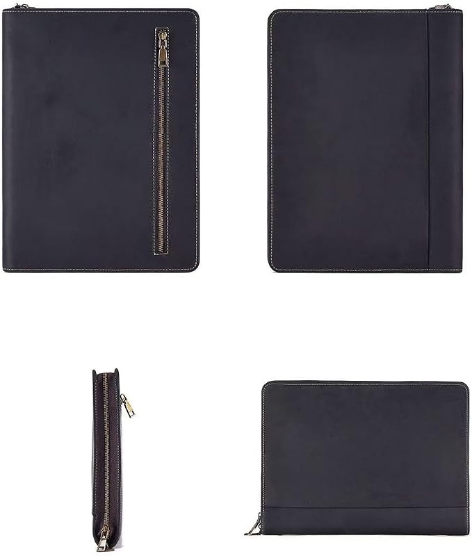 Zippered Padfolio Organizer, Leather Planner Binder, 12.9 Inch Portfolio Folder for Documents, Letter Size Business Card Tablet Document Holder for Men&Women - Image 5