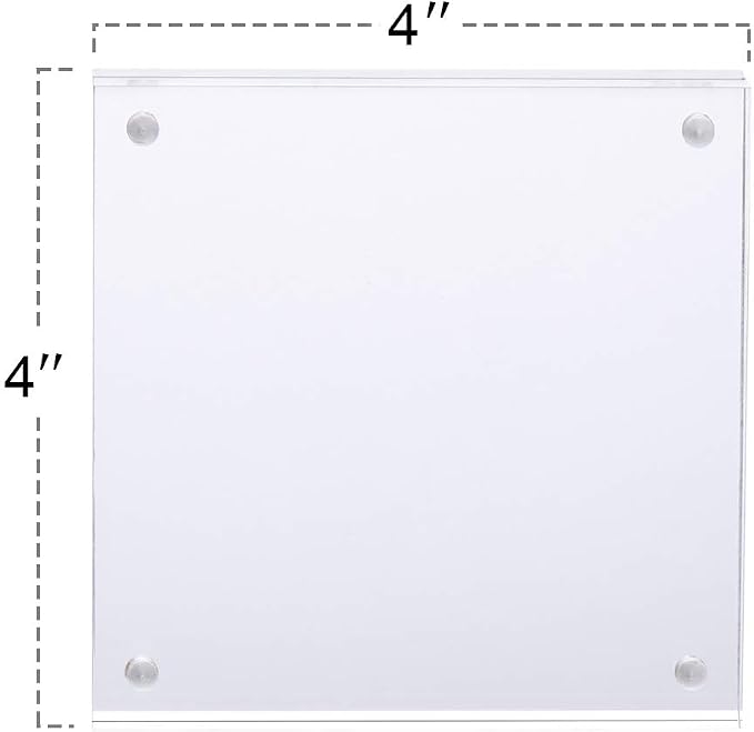 4x4 Acrylic Frame 2 Pack,20MM Thicker Frameless Clear Picture Frames | Freestanding Double Sided Magnetic Picture Frame,Acrylic Picture Frames for Desktop Display with Microfiber Cloth,Gift Ideal - Image 8