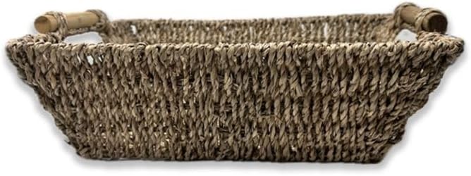 12 Pack Premium Handmade 14" Tall Kalani Seagrass Baskets with Bamboo Handle – Rustic Boho Organizers for Bathroom, Events, Kitchen Pantry, Living Room & Entryway - Bulk Supply Set - Image 7