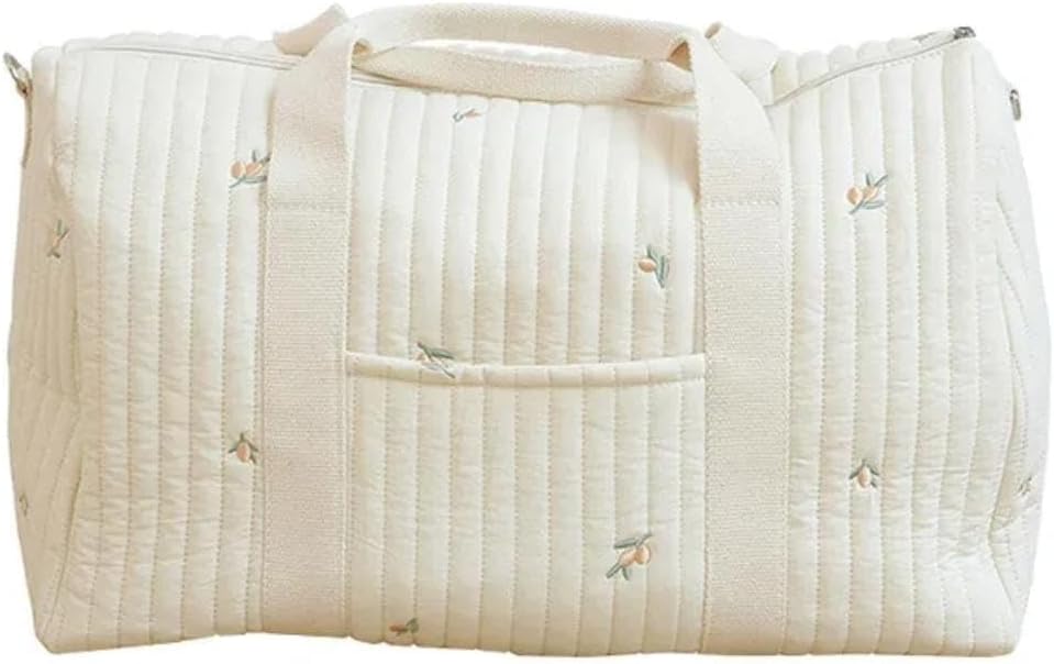 OZK Large Maternity Pack Baby Diaper Bags for Mommy Stroller Nappy Organizer Portable Boston Luggage Travel Changing Messenger Bags, Beige by OZK