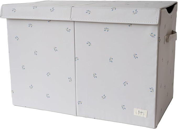 3 Sprouts Recycled Fabric Toy Chest, Extra Large, With Lid, Blueberry Taupe | Recycled fabric, Extra large storage box, Lid included, Collapsible, Sturdy toy bins, Kids bedroom or playroom, Lightweight by 3Sprouts