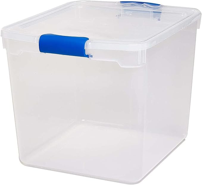 HOMZ Clear Plastic Storage Bins with Latching Lids, 31 Qt, Blue, 4 Pack | Stackable Container Set for Home, Office Shelves, Kitchen, Garage, and Bathroom Organization - Image 8