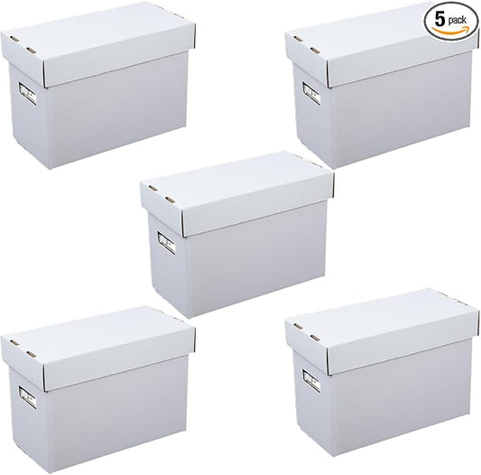 ANDPLAY 5 Pcs Comic Book Storage Boxes w/Lids Short Holds 150-175 Comics Collapsible & Stackable Comic Short Box Moistureproof Comic Box by ANDPLAY