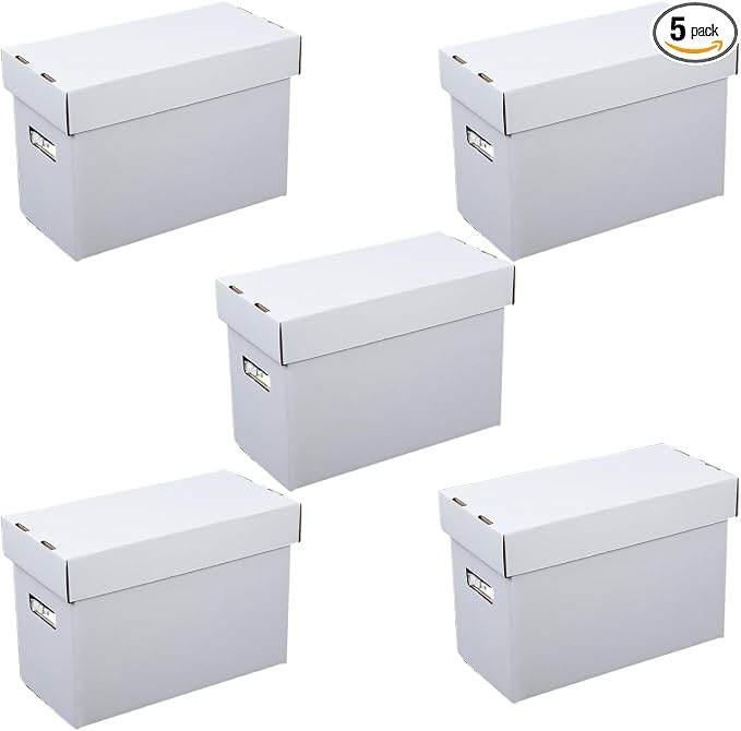 ANDPLAY 5 Pcs Comic Book Storage Boxes | With Lids Short Holds 150-175 Comics Collapsible and Stackable Comic Short Box Moistureproof Comic Box by ANDPLAY