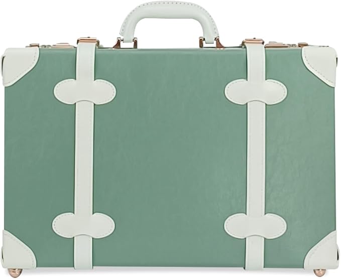 Unitravel Baby Keepsake Case, 18" Handmade Memory Storage Box, Newborn Keepsake Box, Vintage Suitcase for Baby Shower, Baptism, Naming Ceremony or Birthday (mint green) by Unitravel