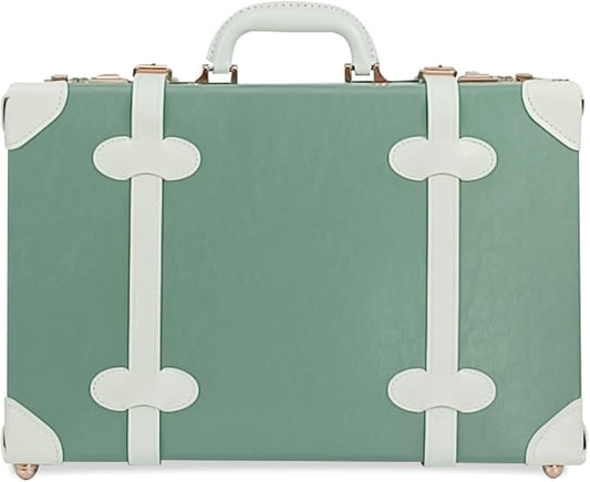 Unitravel Baby Keepsake Case, 18" Handmade Memory Storage Box, Newborn Keepsake Box, Vintage Suitcase for Baby Shower, Baptism, Naming Ceremony or Birthday (mint green) by Unitravel