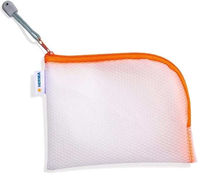 HERMA Zip Cosmetic Bag, Orange, 19 x 14 cm, Zip pocket by HERMA