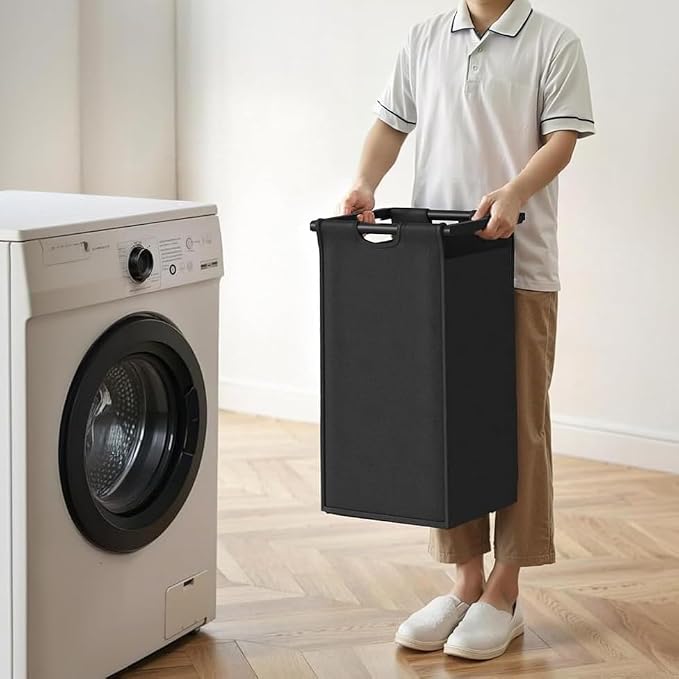 Herture Laundry Hamper with Shelf, Laundry Basket 5 Section, Laundry Sorter with Pull-Out Removable Large Bags and Movable Wheels, Metal Frame, 5 x 15.87 Gallons (60L), Black PF08XLB - Image 7
