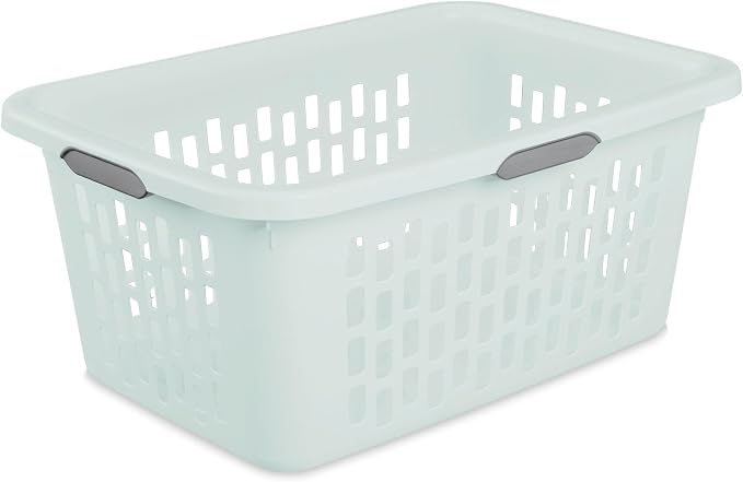 Sterilite Rectangular Laundry Basket, Plastic Clothes Hamper, 12-Pack | 2 Bushel, Mint - Ventilated Open-Top Utility Wash Bin with 4 Handles and Large Clothing Load Capacity - Image 7