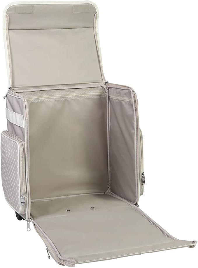 Everything Mary Collapsible Rolling Scrapbook Tote – Tan Dot Craft Bag with Wheels – Portable Storage Organizer for Scrapbooking, Papercraft & Art Supplies - Image 4