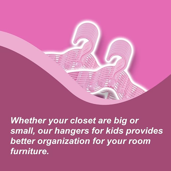 40 Pack Plastic BABY Nursery Hangers, Trouser Hanger Coat Hangers Trouser Hangers Baby Hangers for Clothes, Coat Hanger Baby Stuff Kids Hangers (Pink) - Image 4