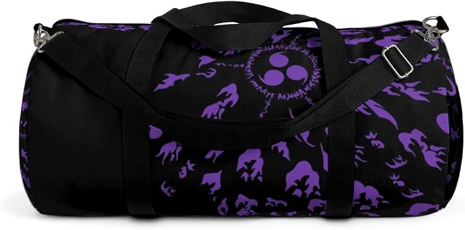 Large Capacity Waterproof Duffel Bag for Women & Men, Travel Gym Sports Bag with Shoe Compartment, Expandable Weekender Carry On for Fitness, Camping & Outdoor Use (Prple Cursed Mark) - Image 5
