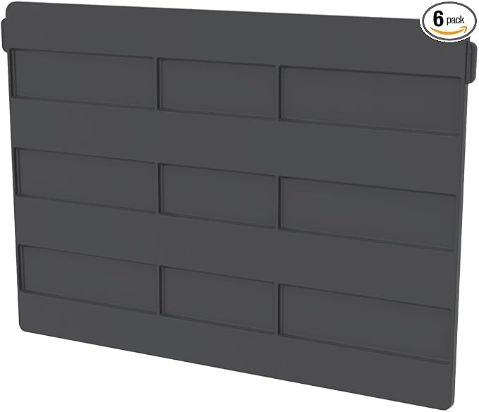 Akro-Mils 41270 Plastic Width Dividers for AkroBins Stackable Storage Bins Model 30270, Custom Storage Inserts for Tools, Crafts & Supplies, 6-Pack, Black by Akro-Mils