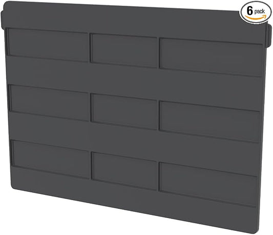 Akro-Mils 41270 Plastic Width Dividers for AkroBins Stackable Storage Bins Model 30270, Custom Storage Inserts for Tools, Crafts & Supplies, 6-Pack, Black by Akro-Mils