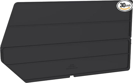 Akro-Mils 40260 Plastic Length Dividers for AkroBins Stackable Storage Bins Model 30260, Custom Storage Inserts for Tools, Crafts & Supplies, Black (Pack of 30) by Akro-Mils