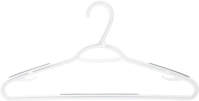 Neatfreak Slim Non Slip Hangers - Space Saving Set of 10 With Lingerie Hooks and Pants/Accessories Bar - Patented W Frame White Plastic Hangers - Image 2