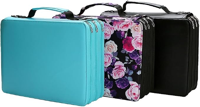 Marker Pen Organizer Case 168 Slots w/Handle & Shoulder Strap | 3-Layer Zipped Pencil Pouch w/Open Front pocket for Gel Pen Markers to Artists, Painters - Image 7