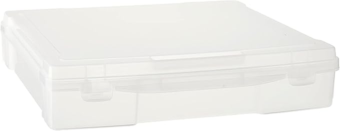 Generic 12” x 12” Plastic Scrapbook Storage Case by Simply Tidy - Portable Case for Documents, Papers, Sewing, Crafts - Clear, Bulk 12 Pack - Image 3
