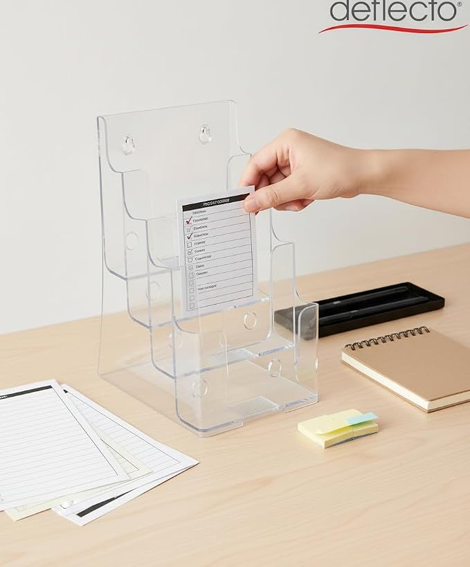Deflecto 77901 Four-tier multi-compartment medium size docuholder, 6-1/2wx6-1/4dx10h, clear - Image 8