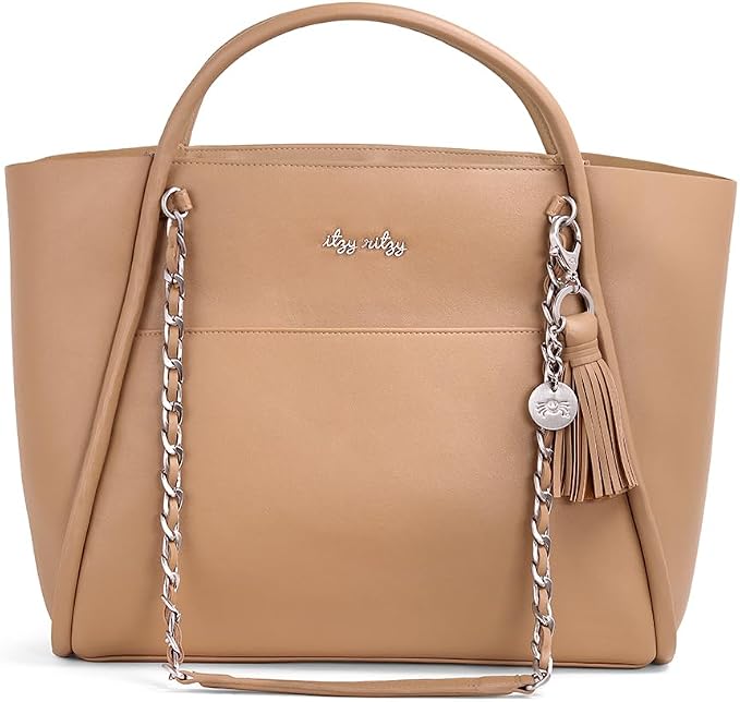 Itzy Ritzy Boss Tote Diaper Bag, Vegan Leather with Changing Pad | Includes Stroller Straps, 4 Pockets, Removable Tassel & Spacious Interior for Stylish Organization of Baby Essentials & More by Unknown