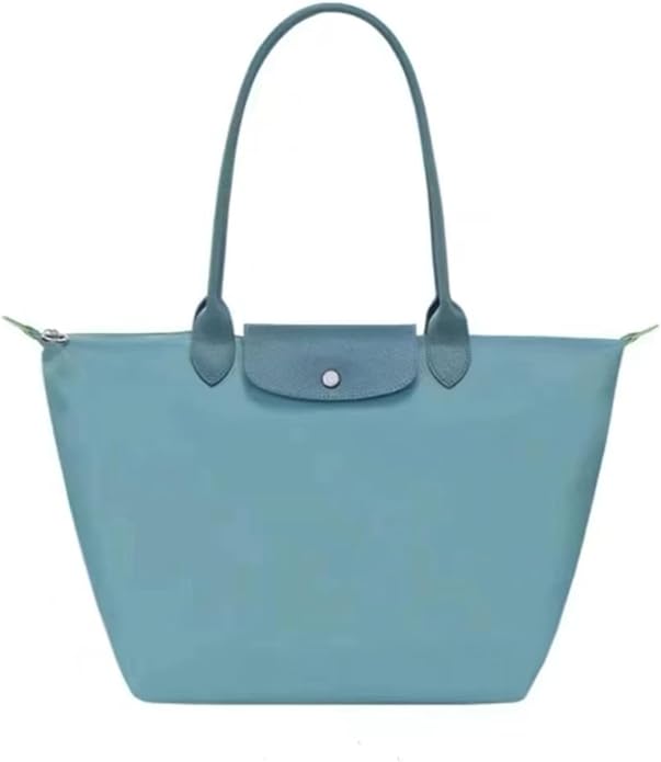 Women's Nylon Tote Bag, Large Capacity Waterproof Shoulder Bags, Spacious Handbag with Metal Zipper & Compartments by Unknown